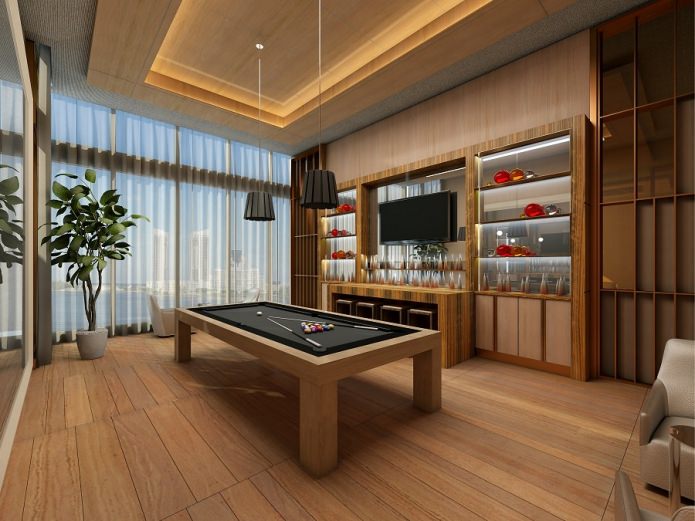 Biljartkamerinterieur in huis