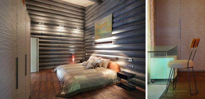 interieurdecoratie van een blokhut in moderne stijl
