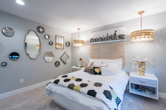 ontwerp van een grijze kamer voor een tiener