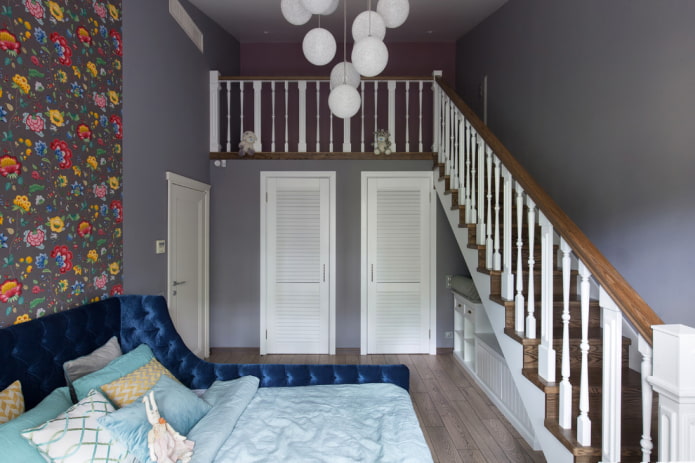 ontwerp van een donkergrijze kinderkamer