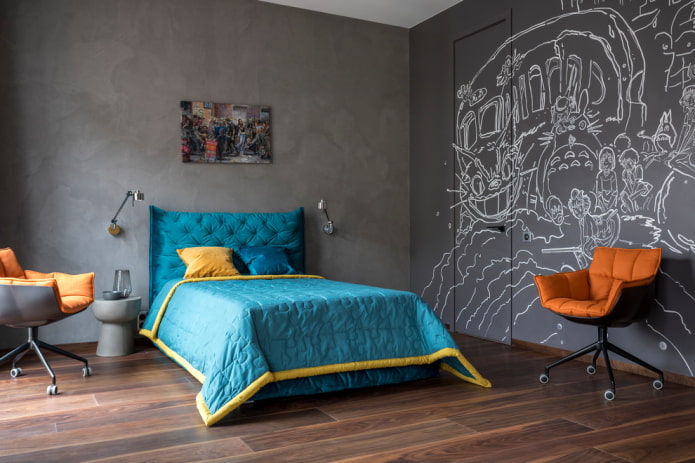 ontwerp van een donkergrijze kinderkamer