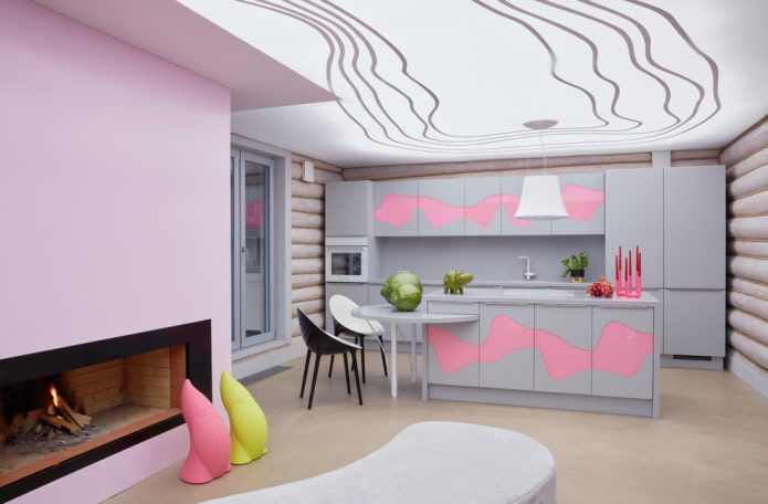 keukendesign in het interieur van een blokhut
