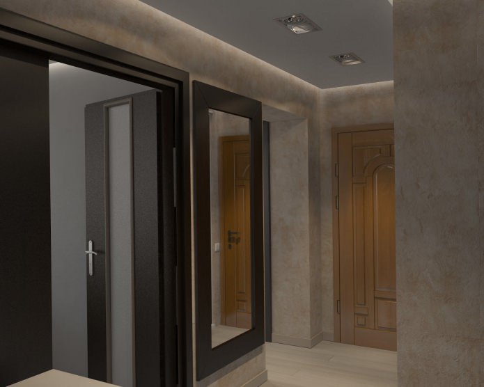 gang in een tweekamerappartement van 50 meter