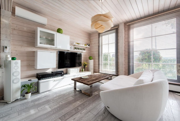 woonkamermeubels in het interieur van het huis