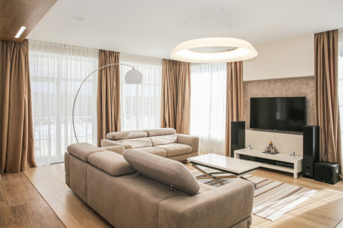 woonkamerverlichting in het interieur van het huis