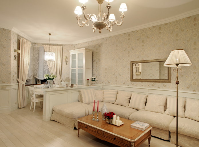 planning en indeling van de woonkamer in het interieur van het huis