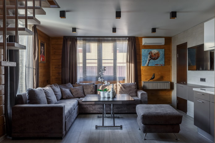 woonkamermeubels in het interieur van het huis