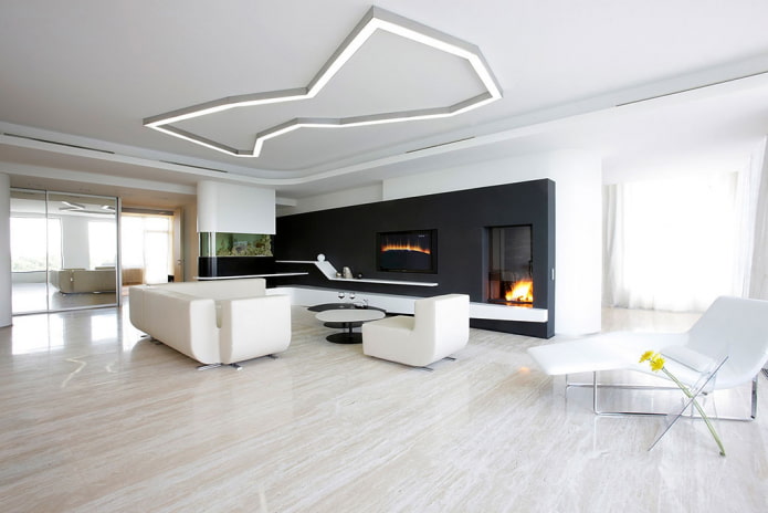 minimalistische woonkamer in het interieur van het huis