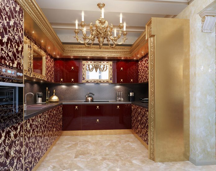 Keuken met gouden elementen