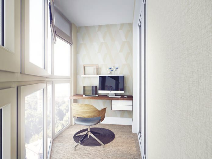 beige behang op het balkon