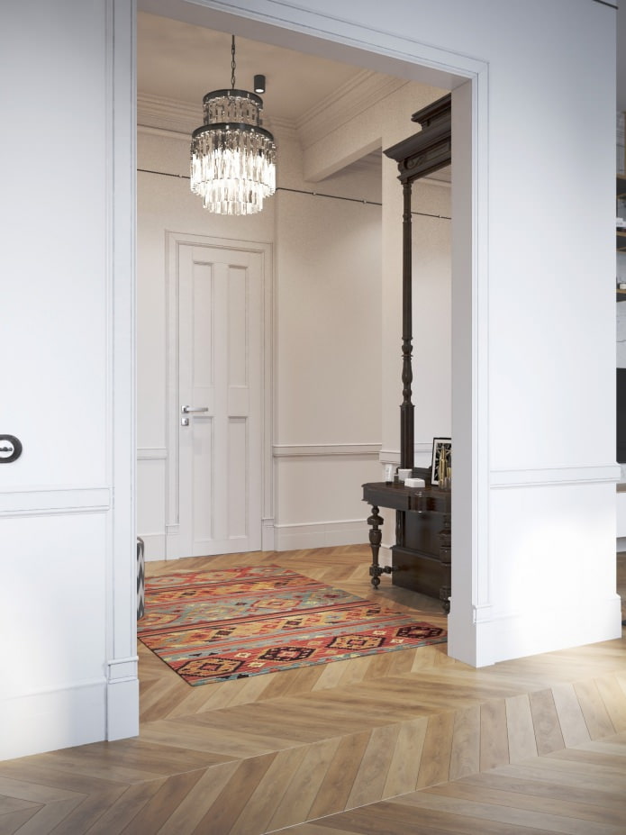 gang in het ontwerp van een appartement van 100 m?.