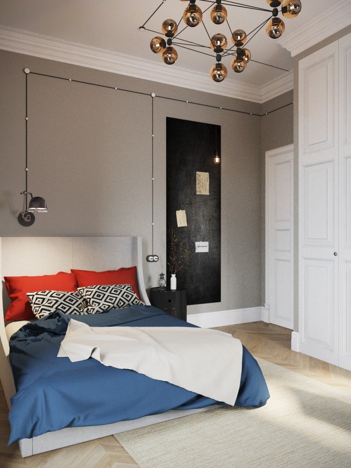 slaapkamer in een ontwerp van een appartement van 100 m?.