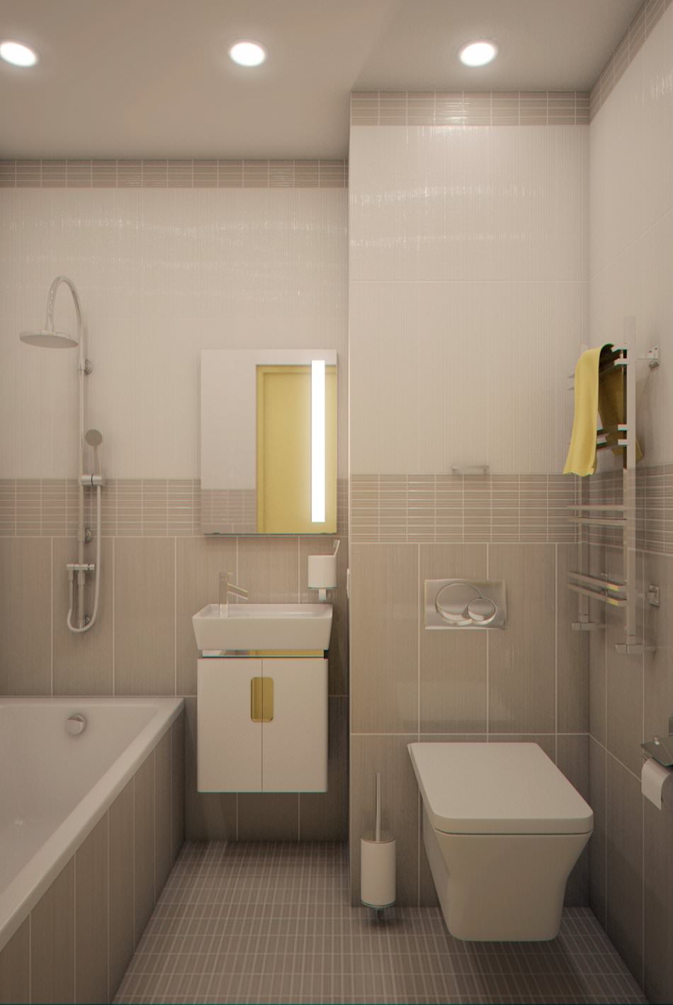 interieur van een klein studio-appartement van 28 m?.