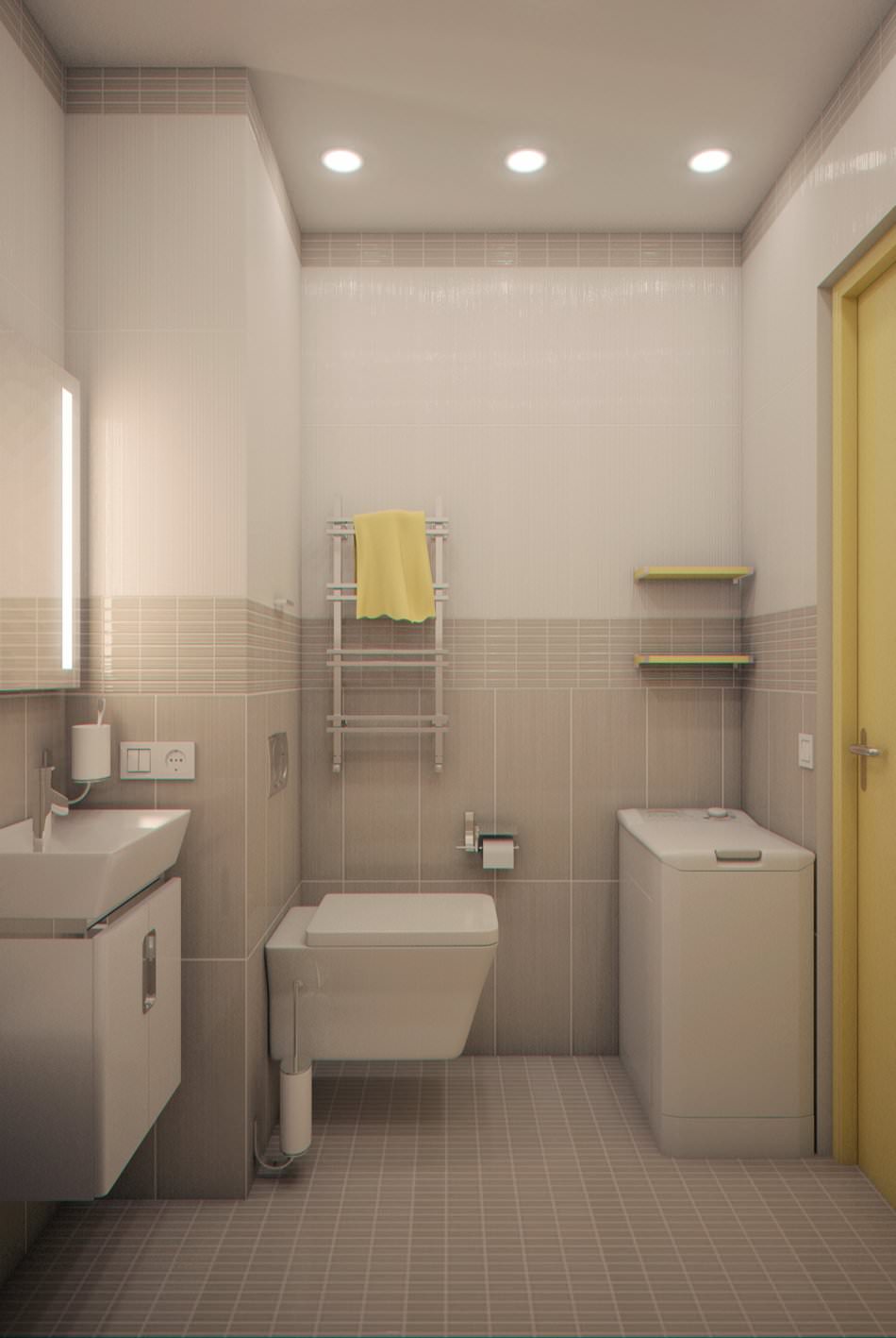 interieur van een klein studio-appartement van 28 m?.