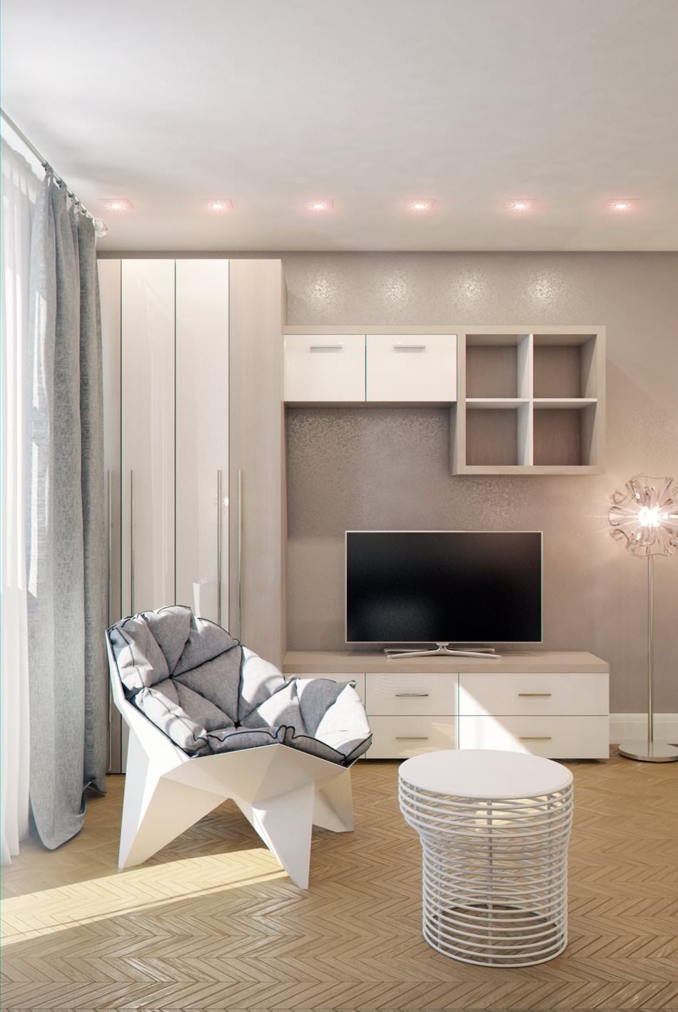 interieur van een klein studio-appartement