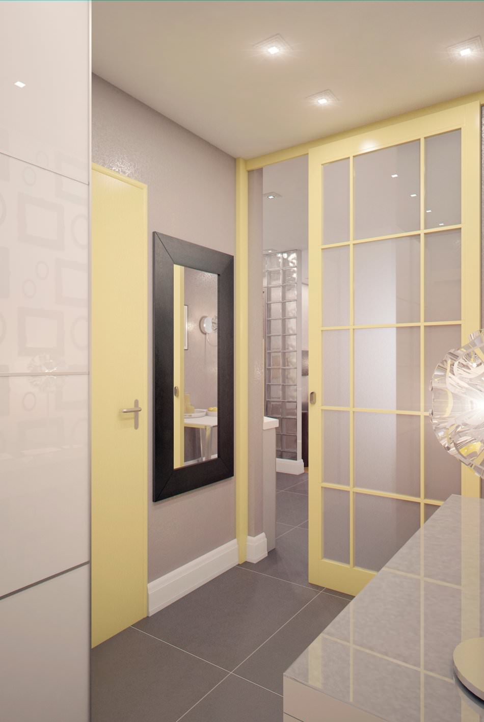 interieur van een klein studio-appartement van 28 m?.