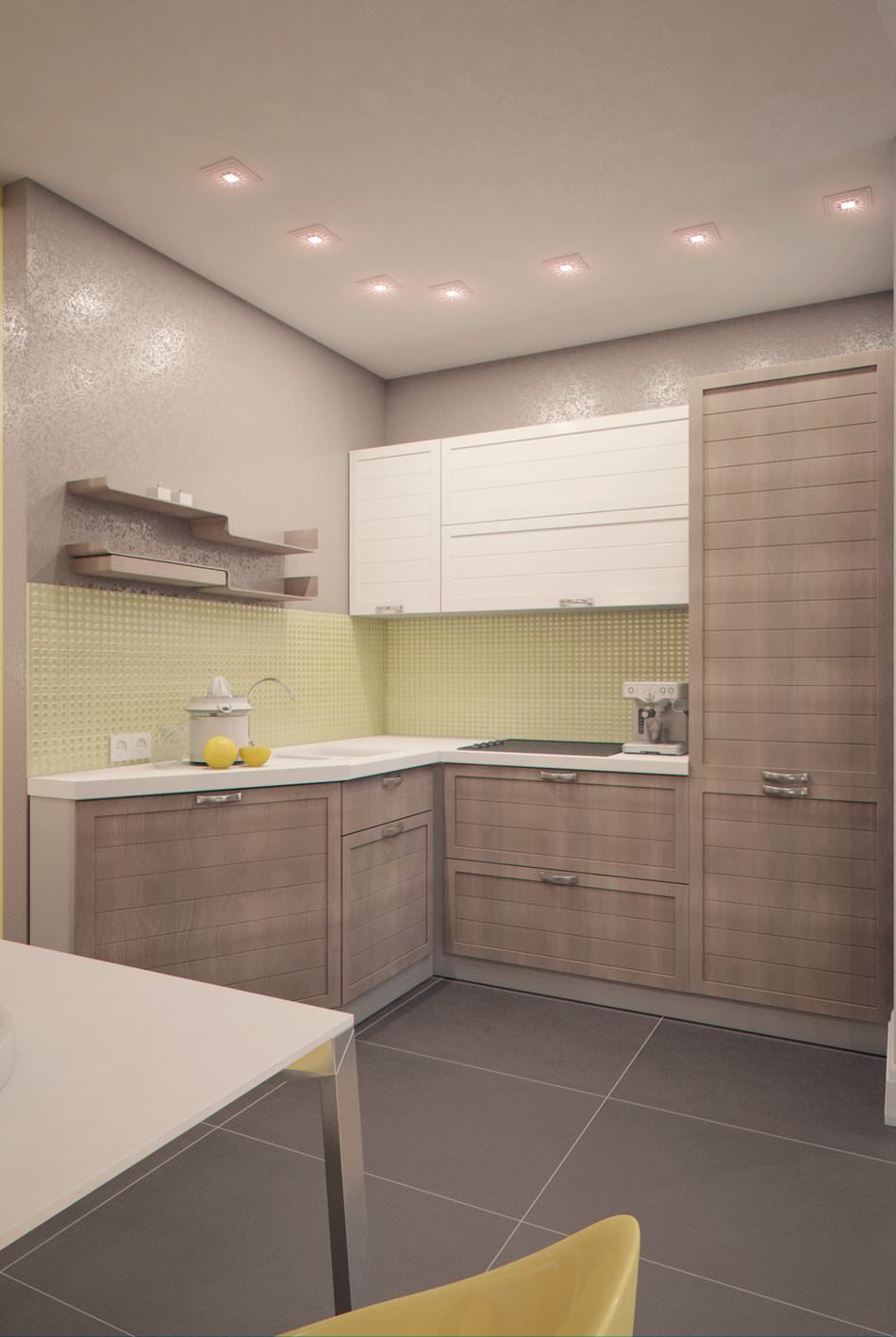 interieur van een klein studioappartement van 28 m?.
