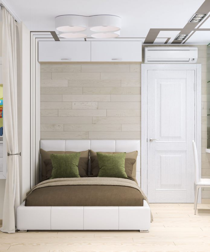 slaapkamer in een eenkamerappartement van 33 m?.