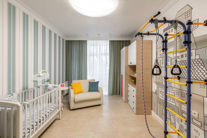 behang combineren in een kinderkamer