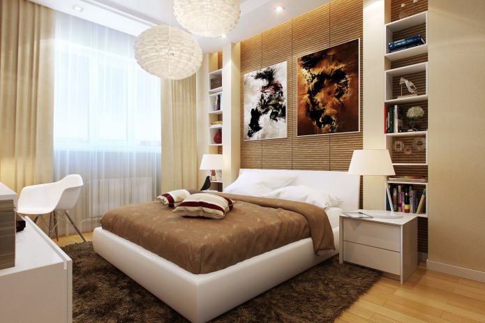 bruin-beige slaapkamer interieur