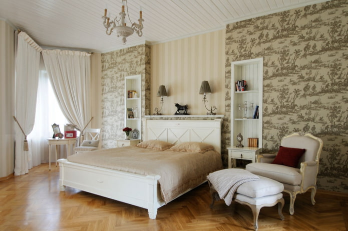 lichte slaapkamer in een klassieke stijl