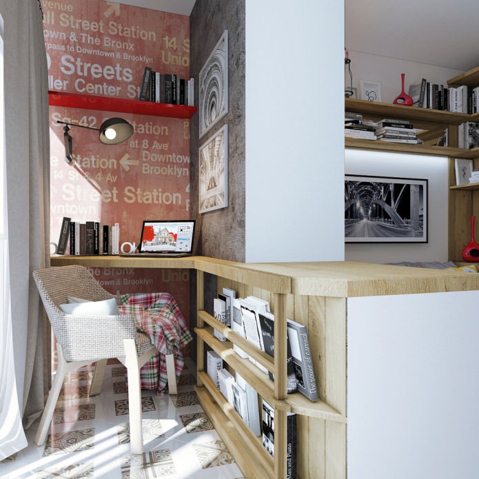 balkon in een compacte studio van 18 m?