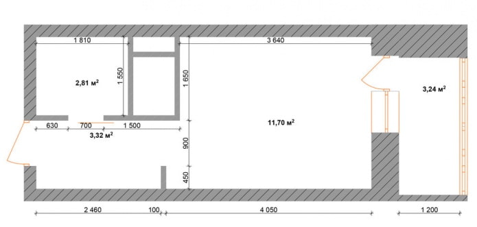 studio-indeling van 18 m?.