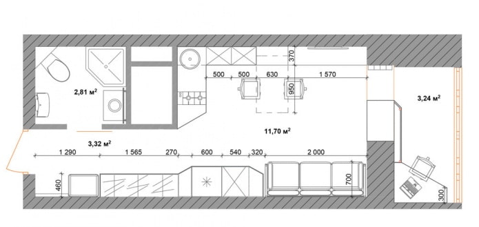 studio-indeling 18 m?