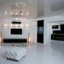 Zwart-wit interieur: ontwerpkenmerken, 60 foto's - 12