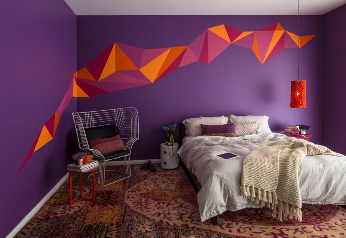 paars in slaapkamerdecoratie