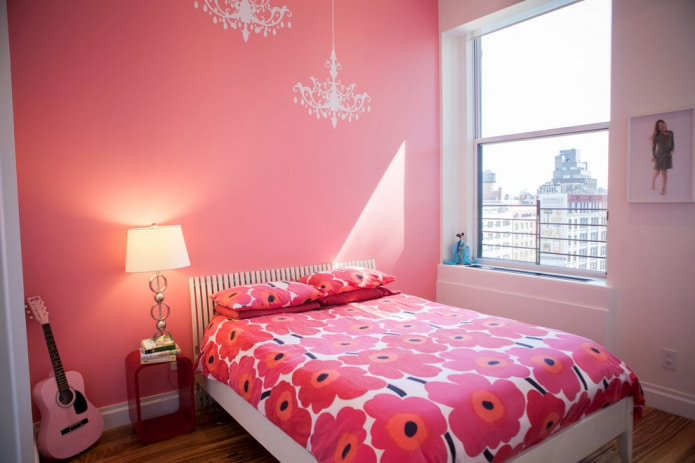 slaapkamer in roze tinten