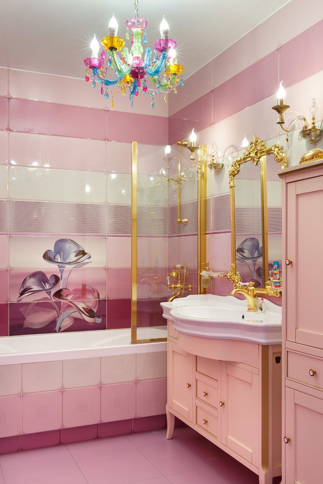 witte en roze tegels