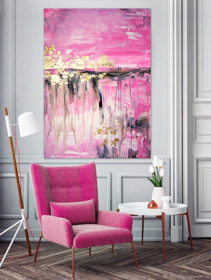 schilderij in roze tinten