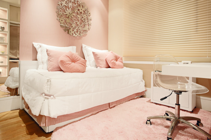 Beige en roze kamer