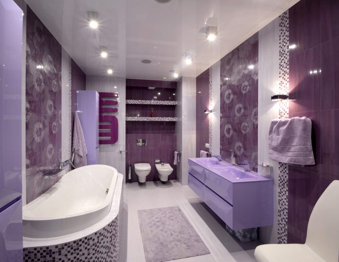 paars modern badkamerinterieur