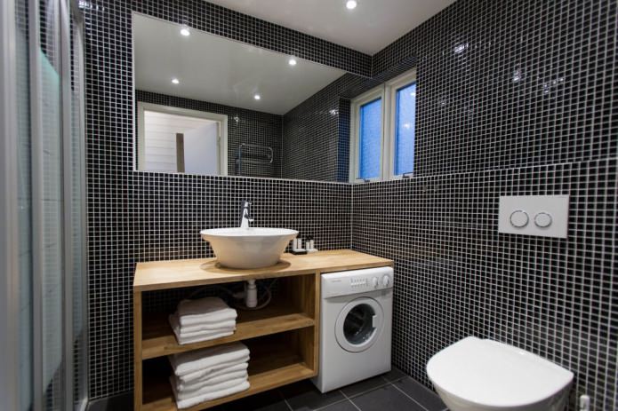 wasmachine in een modern badkamerinterieur 