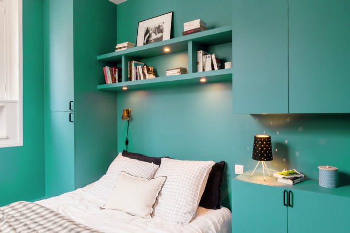 slaapkamer in turquoise