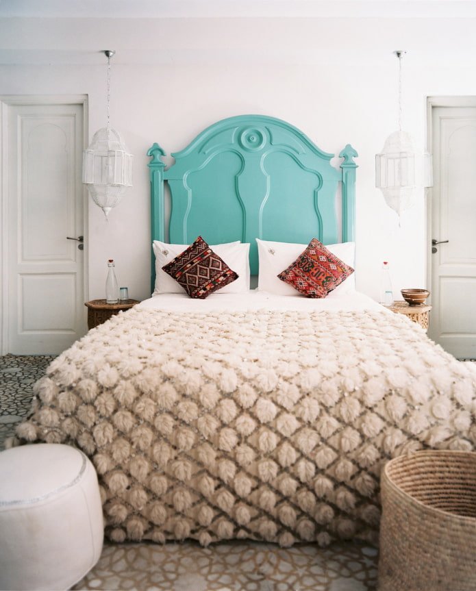 Turquoise hoofdbord