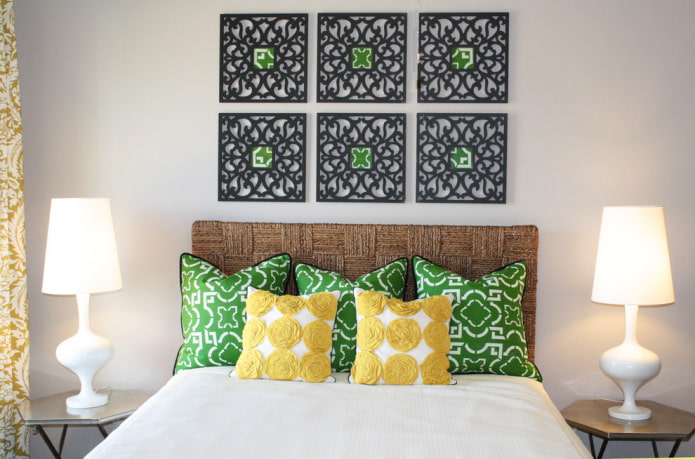 Rotan bed back