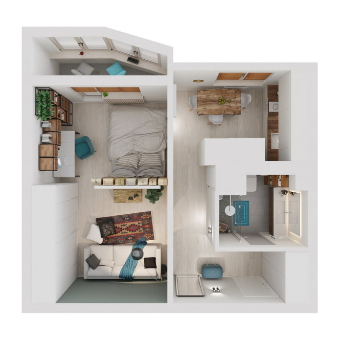 Optie met een lamellenwand