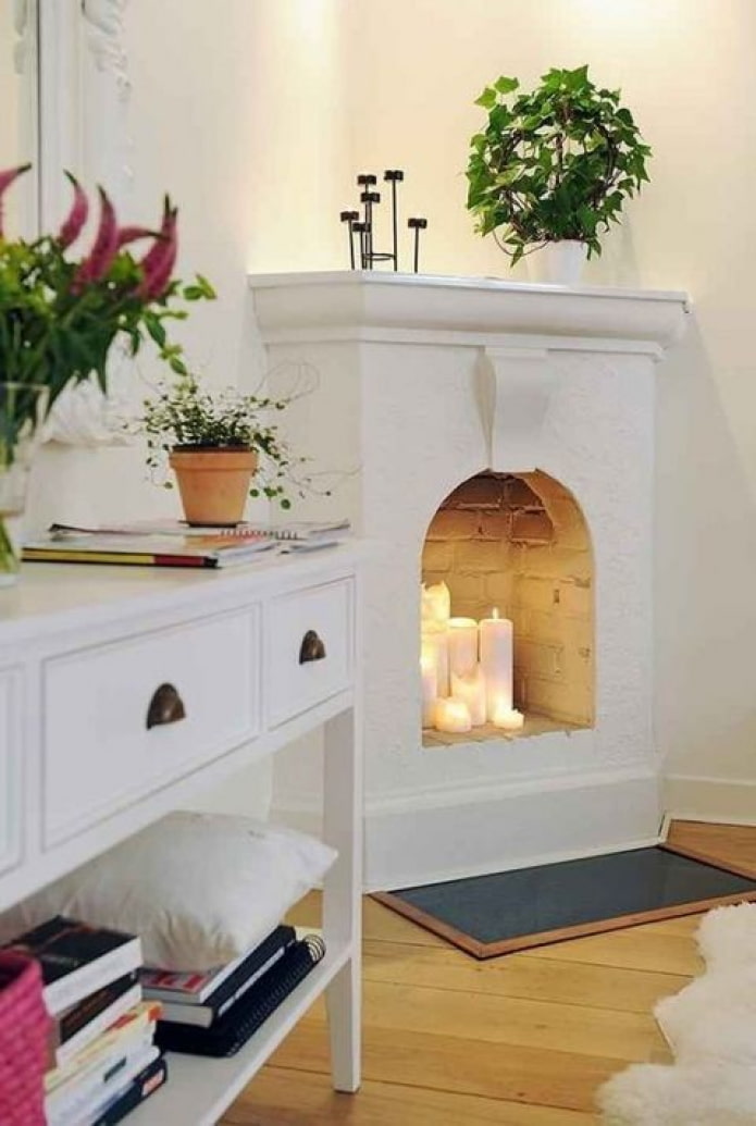 Witte open haard