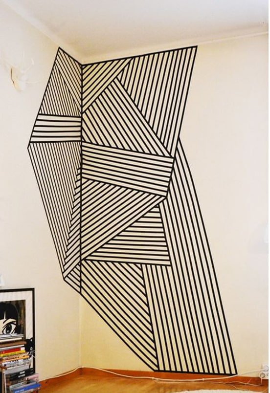 Grafische print in de hoek