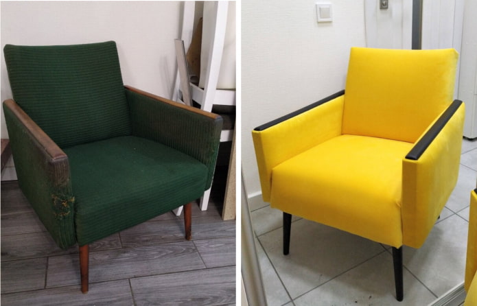 Hergebruikte fauteuil