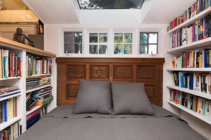 bed omringd door boeken