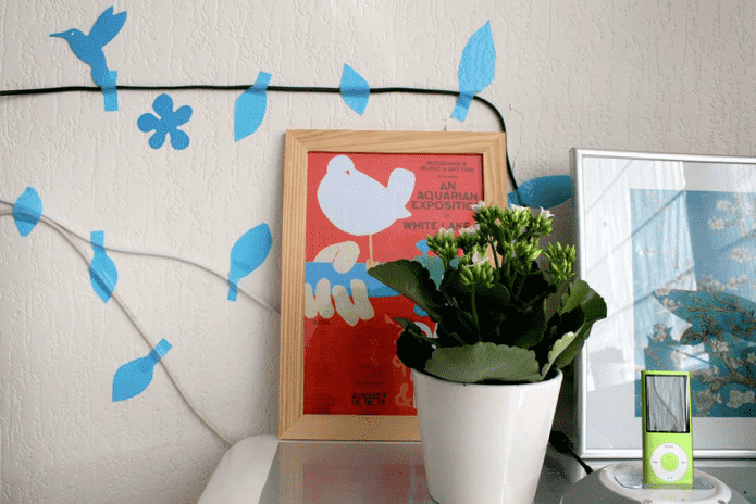 draaddecoratie met stickers