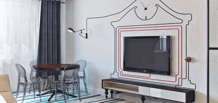 decoratie van de draden van de tv