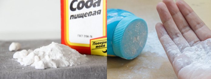 Een mengsel van soda en talk