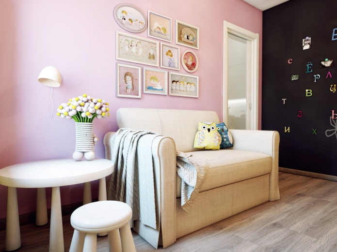 ontwerp van een kinderkamer voor een pasgeborene van 8,4 m?.