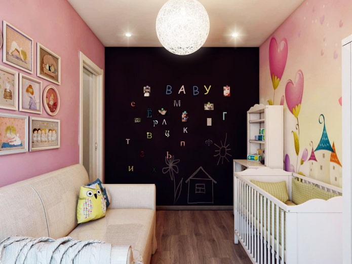 ontwerp van een kinderkamer voor een pasgeborene van 8,4 m?.