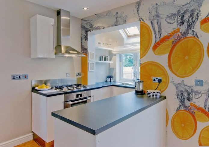 fotobehang voor een kleine keuken 